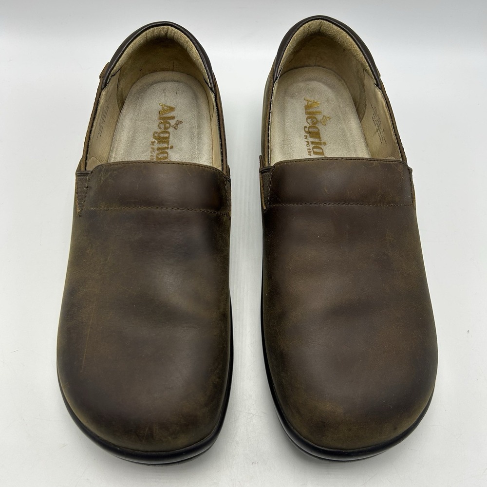 Alegria Kel Clog Womens 10.5 Brown Leather Shoes Professional Nursing Comfort 41